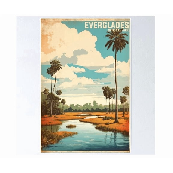 Everglades National Park Usa Vintage Travel Tourism Poster