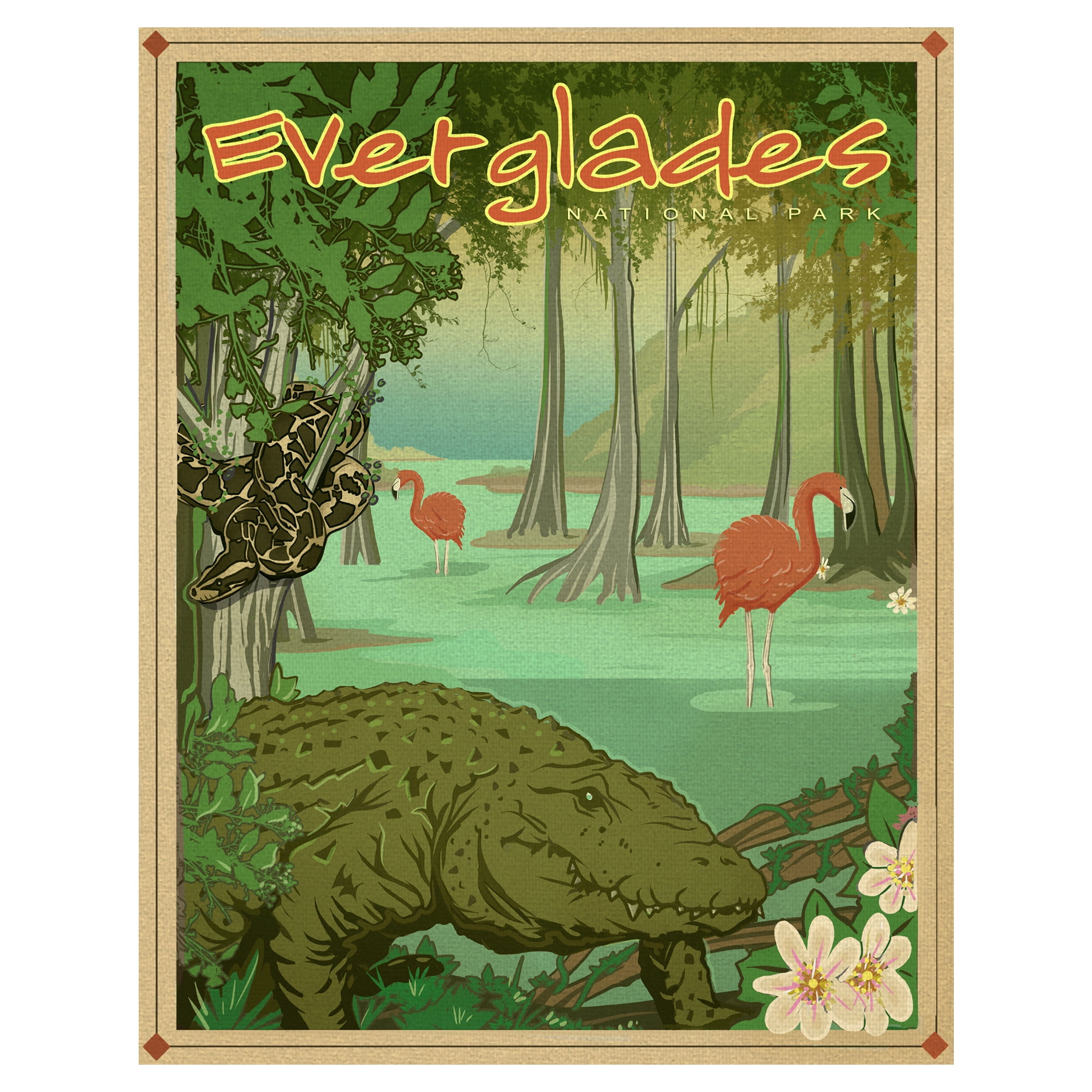 Everglades National Park by Old Red Truck Canvas Art