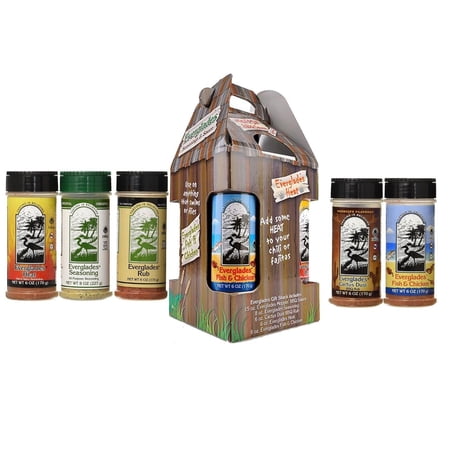Everglades Seasoning Gift Shack All Spice Set Original Heat Fish Chicken Cactus Rub