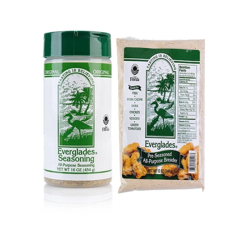 Everglades Seasoning Original All Purpose Seasoning 16 oz + Pre-Seasoned Bread Crumb Mix