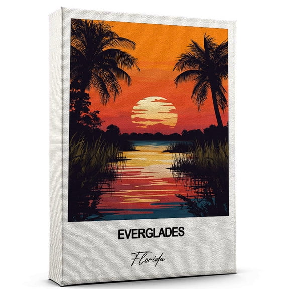 Everglades Travel Art Canvas – Modern Wall Art Inspired by Florida Canvas – Great Gift for Travel Lovers – Ready to Hang