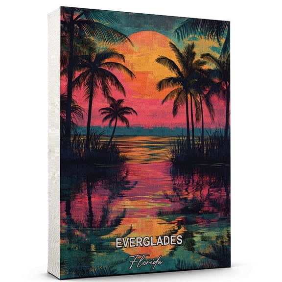 Everglades Travel Canvas Wall Art – Florida Canvas – A Scenic Artwork That Evokes Calmness, Wanderlust, and Connection with the World