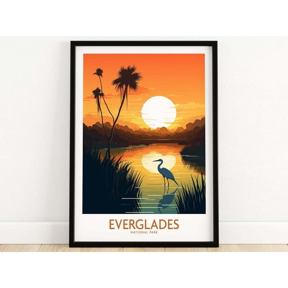 Everglades Travel Poster Style Wall Art Framed or Unframed