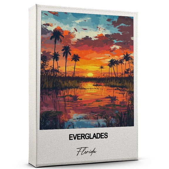 Everglades Travel Print on Canvas Florida Canvas Great for Travel Enthusiasts, Perfect for Home & Office Decor