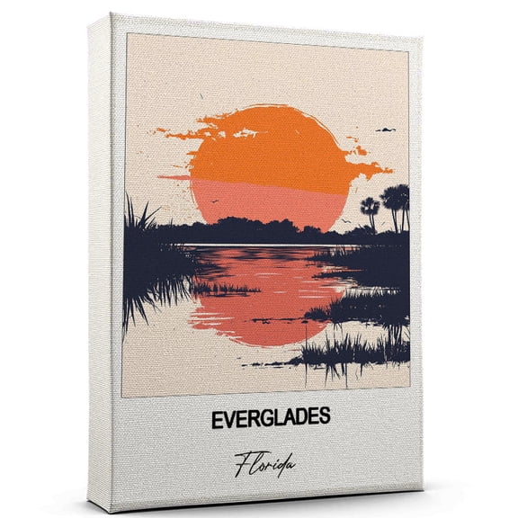 Everglades Travel Wall Decor Scenic Travel Canvas Print of Florida Canvas Beautiful Gift for Home, Office, or Living Space