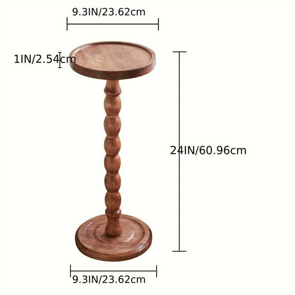 Everglow 3-Leg Solid Wood Side Table - Minimalist Display Table for Bedroom, Living Room & Office - Vintage Style Space-Saving Decor