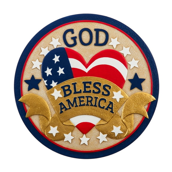 Evergreen 10" Garden Stone, God Bless America, 9.6'' x 1.8'' x 1.8'' inches