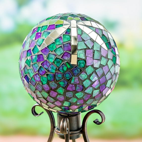 10" Mosaic Glass Gazing Ball, Dragonfly