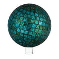 thumbnail image 1 of Evergreen 10" Mosaic Glass Gazing Ball, Turquoise Mosaic, 1 of 4