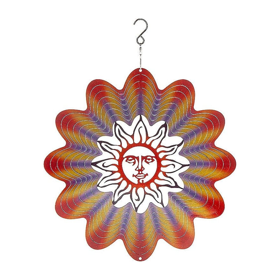 Evergreen 12 3D Optical Illusion Hanging Metal Spinner Sun Face Fade evergreen-12-3d-optical-illusion-hanging-metal-spinner-sun-face-fade