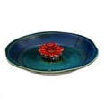 thumbnail image 1 of Evergreen 12" Bee Bath, Ceramic, Blue with Red Flower, 1 of 8