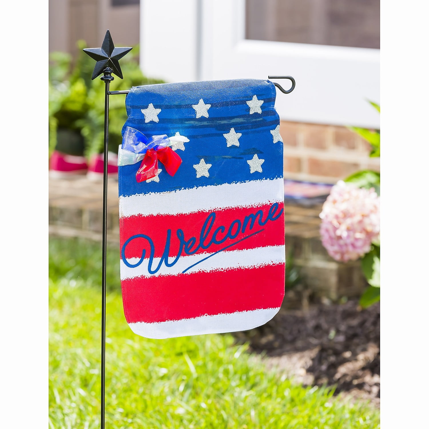 Evergreen 16 in. L Black Cast Iron Garden Flag Stand