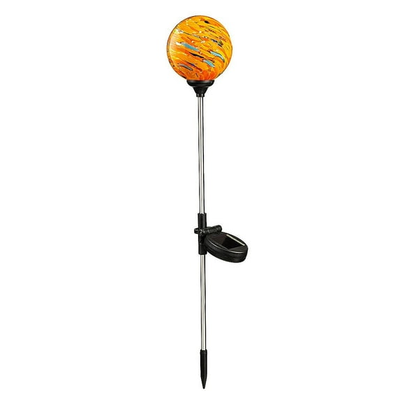 Evergreen 22"H Yellow Swirl Solar Stake