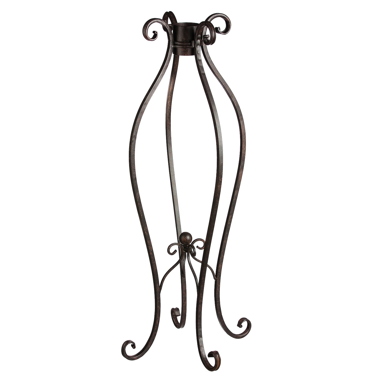 Elegant Black Iron Curlicue Gazing Ball Stand