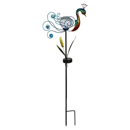 Evergreen Solar Color Changing Peacock Garden Stake