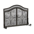 thumbnail image 1 of Evergreen 38 x 31 Inches Small Crest Fireplace Screen With Doors - Black, 1 of 6
