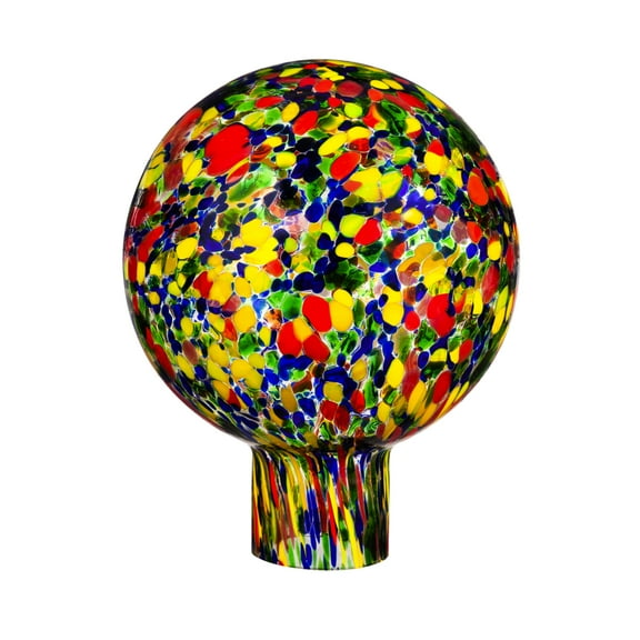 Evergreen 6" Art Glass Gazing Ball, Orange Speckle, 5.9'' x 5.9'' x 7.5'' inches.