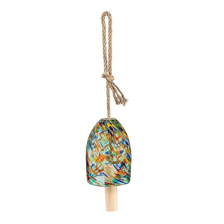 Evergreen 7 in. Turquoise Swirl Glass Wind Chime