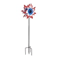 thumbnail image 1 of Evergreen 75"H Solar Wind Spinner with Running Lights, Patriotic Expressions, 1 of 4