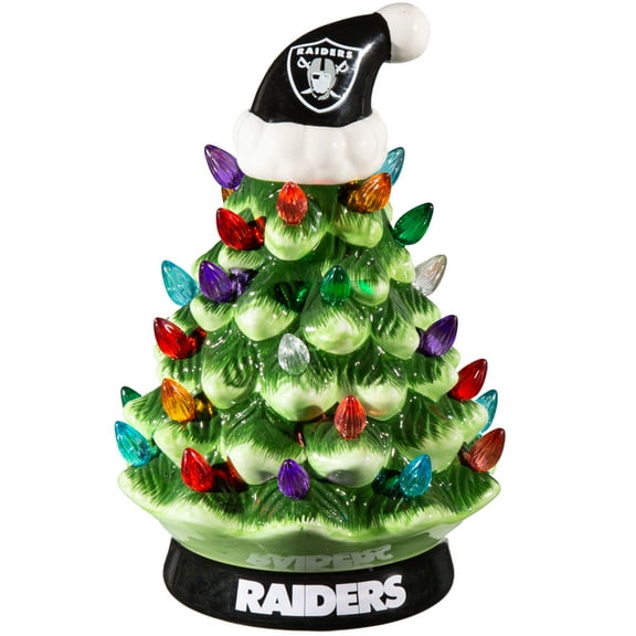 Las Vegas Raiders 8" Light Up Ceramic LED Christmas Tree