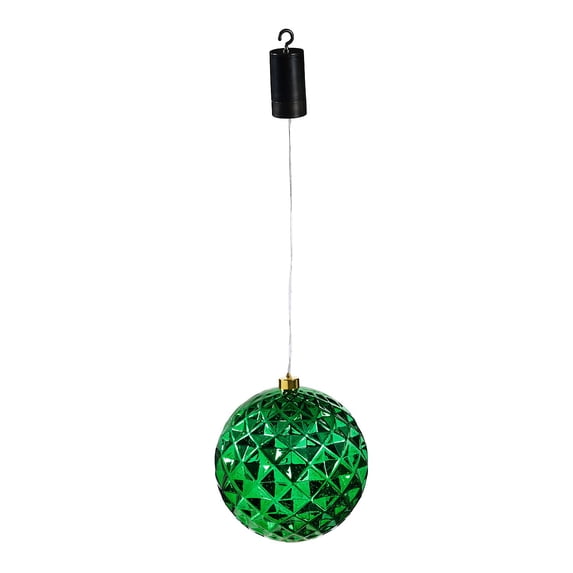 Evergreen 8" Shatterproof Battery Operated White Twinkling LED Ornament, Green