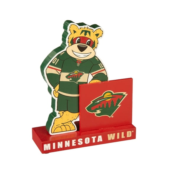 Evergreen 8 in. Wooden Mascot Statue with Team Logo, Minnesota Wild