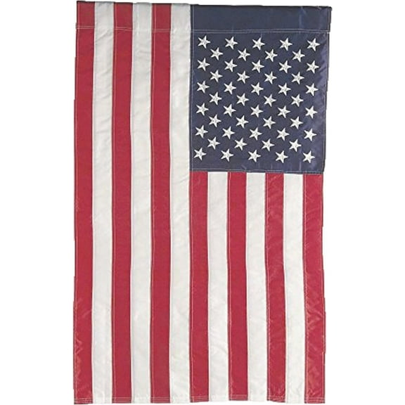 Evergreen American Flag Double Sided | Patriotic House Flags For Outside | Small American Flag Garden Size | Embroidered Stars and Stripes | USA Residential or Commercial