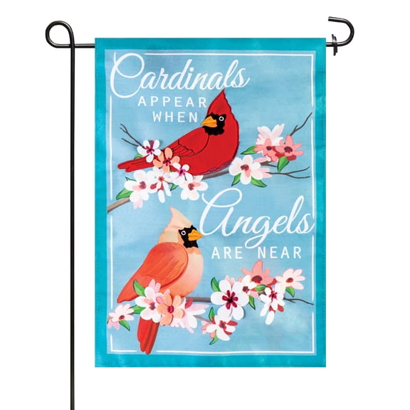 Evergreen Angels are Near Garden Linen Flag- 12.5 x 18 Inches Outdoor Decor for Homes and Gardens