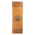 thumbnail image 1 of Evergreen Antimicrobial Cork Yoga Mat w/ PER backing, Lotus, Navy, 4mm, 24" x 68", 24'' x 0.15'' x 68'' inches, 1 of 2