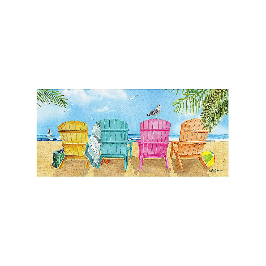 Evergreen Sassafras Beach Chairs Non-Slip Rubber Outdoor Mat