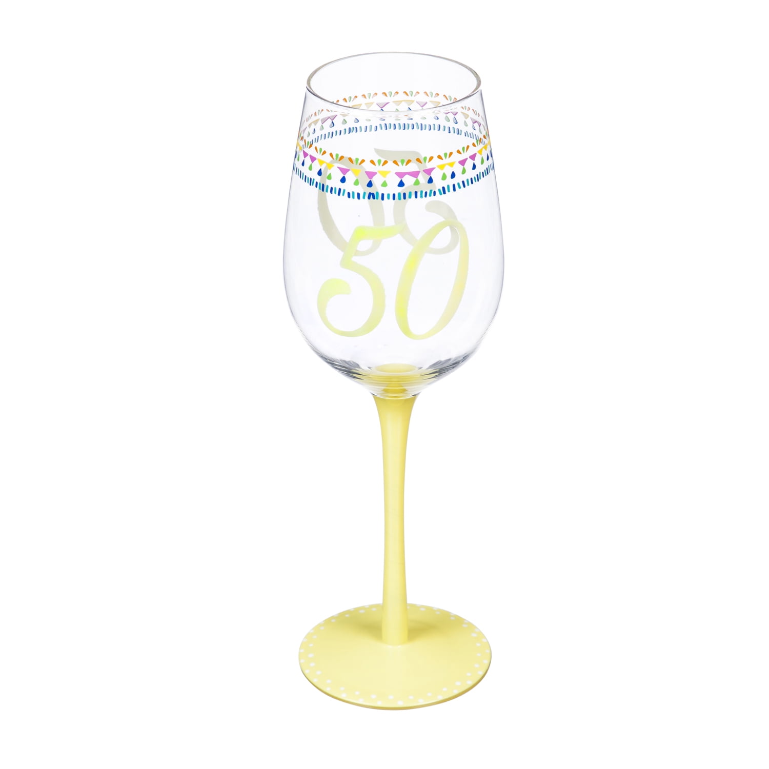Evergreen Beautiful 50th Birthday Color Changing Wine Glass 3 x 3 x