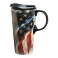thumbnail image 1 of Evergreen Beautiful American Flag Ceramic Travel Cup with Lid - 5 x 4 x 7 Inches, 1 of 3