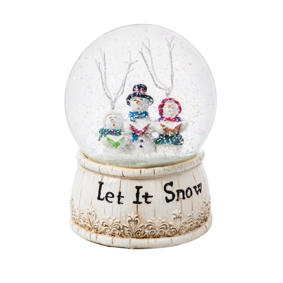 Evergreen Polystone Let it Snow Water Globe, 4'' x 4'' x 5.7'' inches