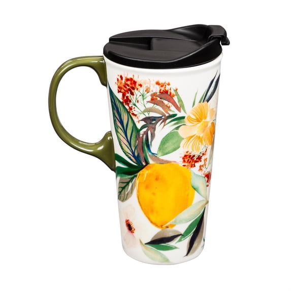Ceramic Travel Cup, 17 oz., w/box, Citrus Summer