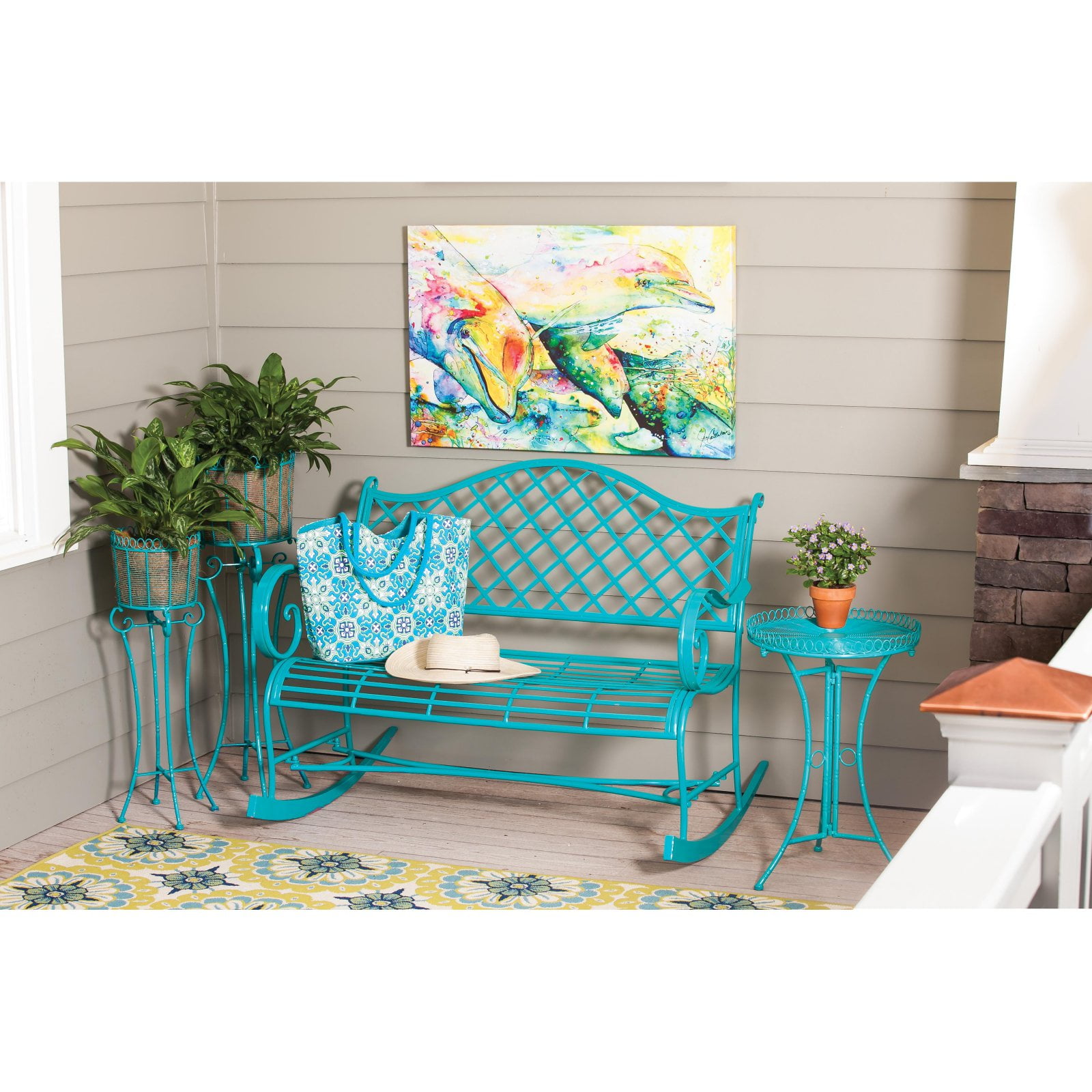 Garden outlet rocking bench