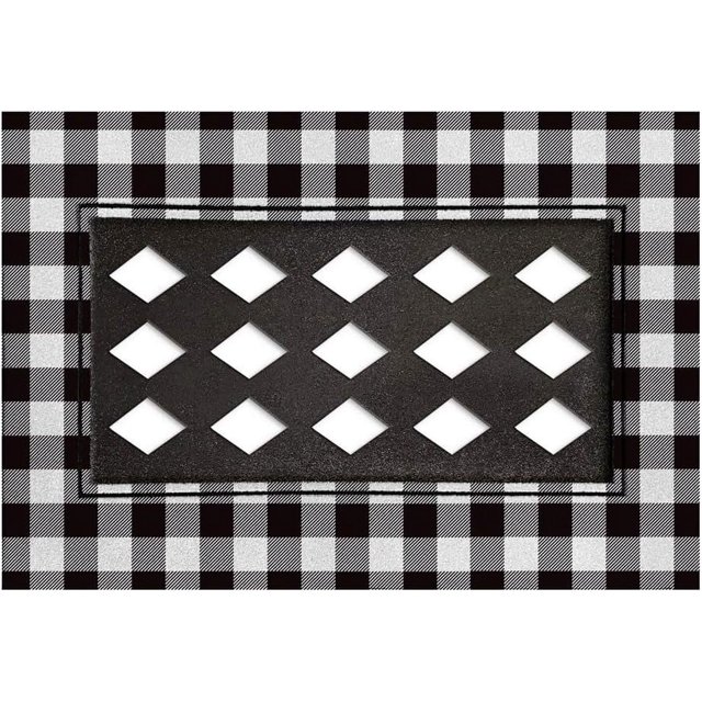 Evergreen Black and White Buffalo Check Flocked Sassafras Switch Mat