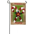 thumbnail image 1 of Evergreen Burlap Garden Flag - Candy Canes, 1 of 1
