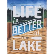 Evergreen Life is Better at the Lake Burlap Garden Flag #14B8535