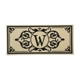 thumbnail image 1 of Evergreen Cambridge Monogram Burlap Sassafras Indoor Outdoor Switch Doormat Letter W 1'10"x10" Brown, 1 of 4
