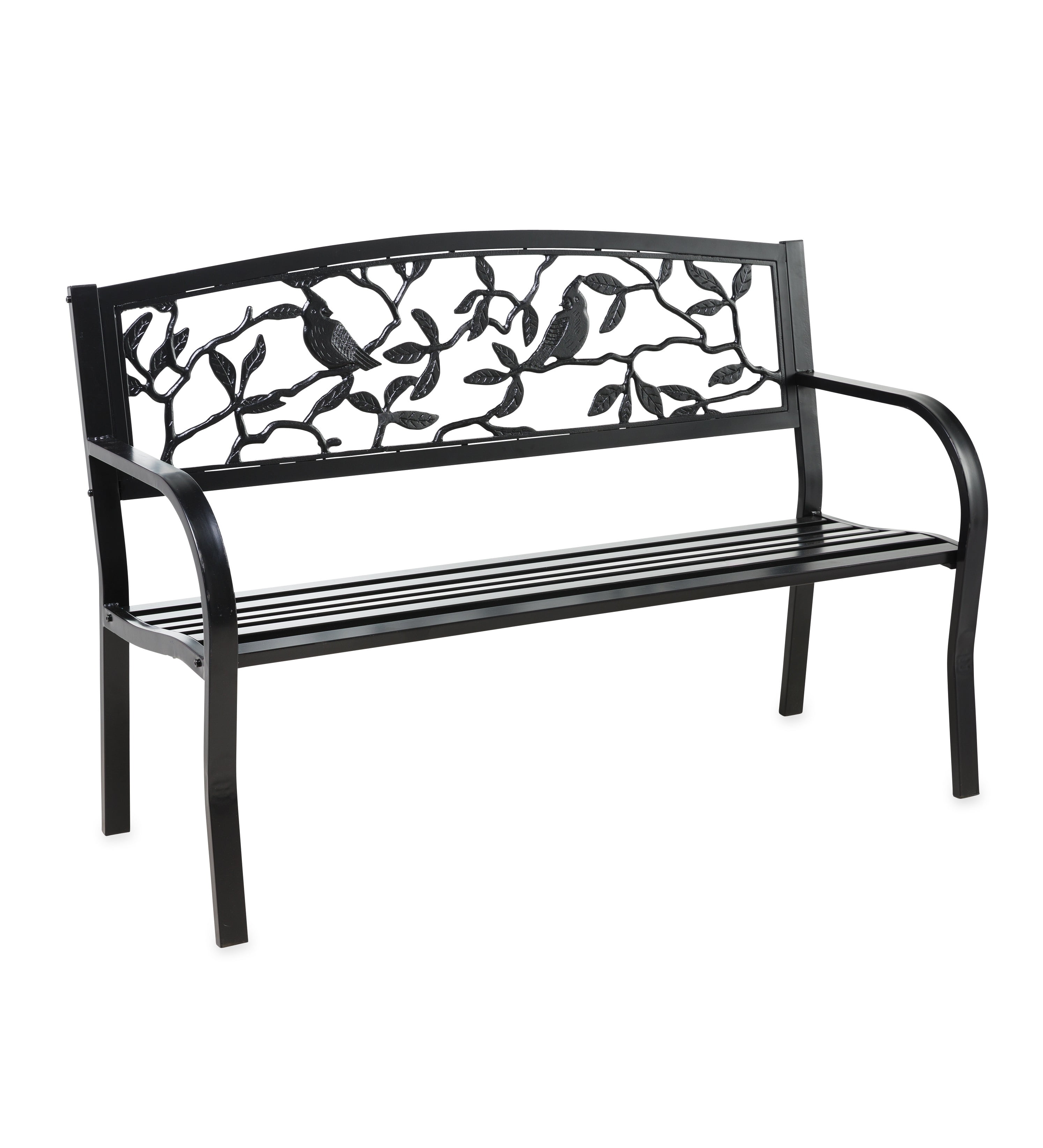 Evergreen Cardinals Metal Garden Bench