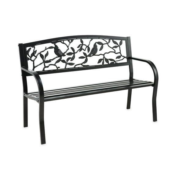 Evergreen Cardinals Metal Garden Bench