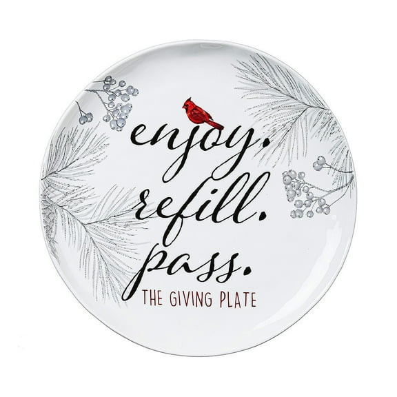Evergreen Ceramic 10" Giving Plate, Christmas Cadence