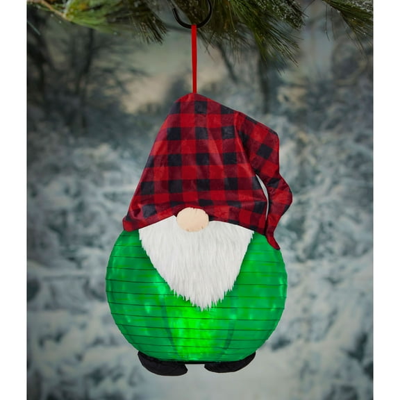 Evergreen Christmas Gnome Beaming Buddies Collapsible Lantern
