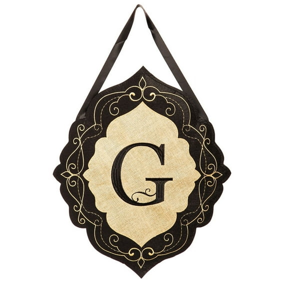 Evergreen Classic Monogram G Burlap Door Decor