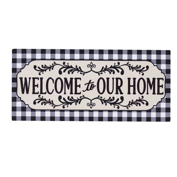Evergreen 10.00In Welcome Home Sassafras Switch Mat, Rubber, Insert Plaid 431927
