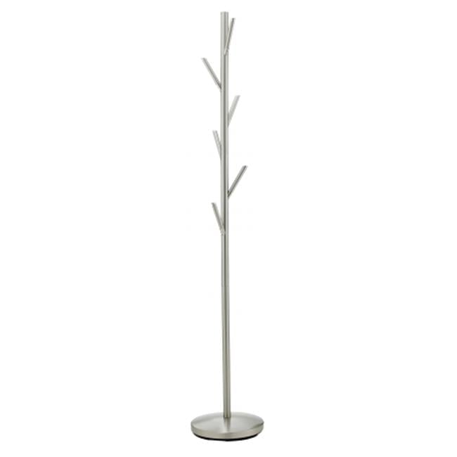 Evergreen Brushed Steel Modern Coat Rack with 6 Hooks
