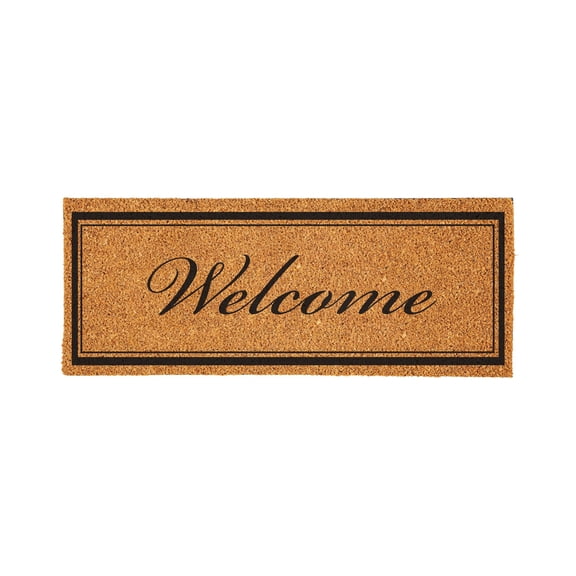 Evergreen Coir Doormat, 2'x5' Large Welcome Mats for Double Doors, Outdoor Indoor Entrance Rug, Non-Slip Front Door Mat