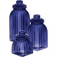 thumbnail image 1 of Evergreen Dark Blue Glass Jar Set, 1 of 4