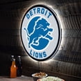 thumbnail image 1 of Detroit Lions LED XL Round Wall D-cor, 1 of 5