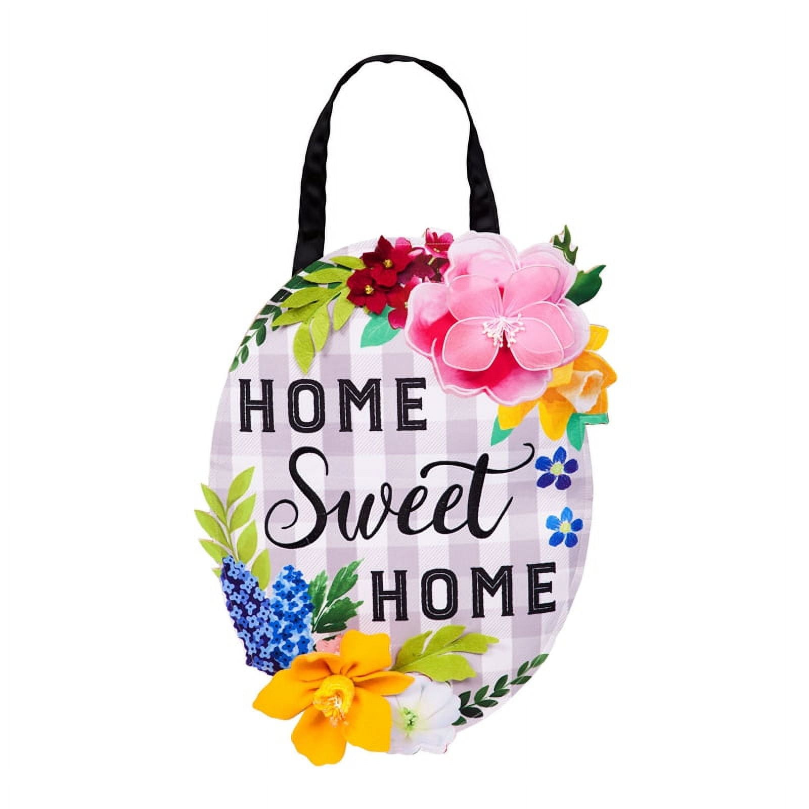 Evergreen Door Decor Home Sweet Home Plaid Door Decor, 22'' x 17.5